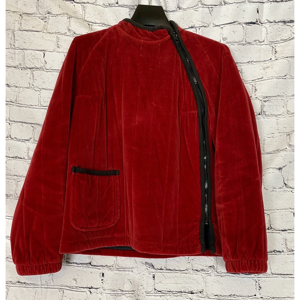 Vintage 80's 90's White Bear St. Paul Thinsulate‎ Red Velvet Jacket Medium